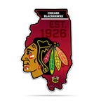 Rico Industries Nhl Hockey Chicago Blackhawks State Shape Shape Cut Pennant - Home And Living Room D  Cor - Soft Felt Ez To Hang