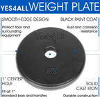 Yes4All Standard 1-Inch Cast Iron Weight Plates - 7.5Lbs X 4Pcs