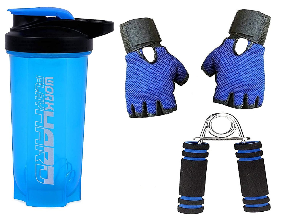 Alliedsales Sgc1007 3 In 1 Combo/Pack Of 01 Shaker,01 Pair Gloves And 01 Pair Hand Strengthner