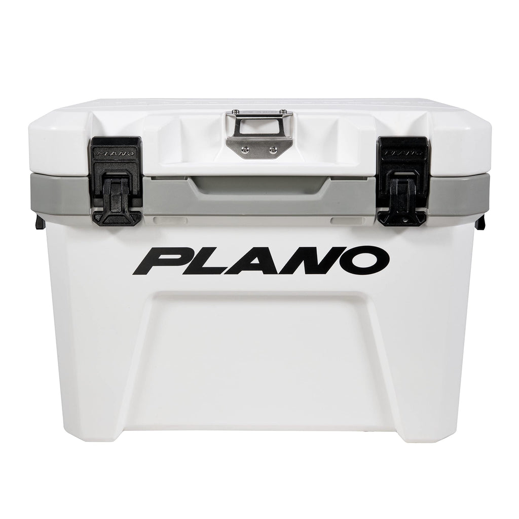 Plano Frost 21-Quart Hard Cooler, Includes Dry Basket, Small, White And Black, Durable, Insulated Ice Chest For Camping, Fishing