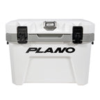 Plano Frost 21-Quart Hard Cooler, Includes Dry Basket, Small, White And Black, Durable, Insulated Ice Chest For Camping, Fishing