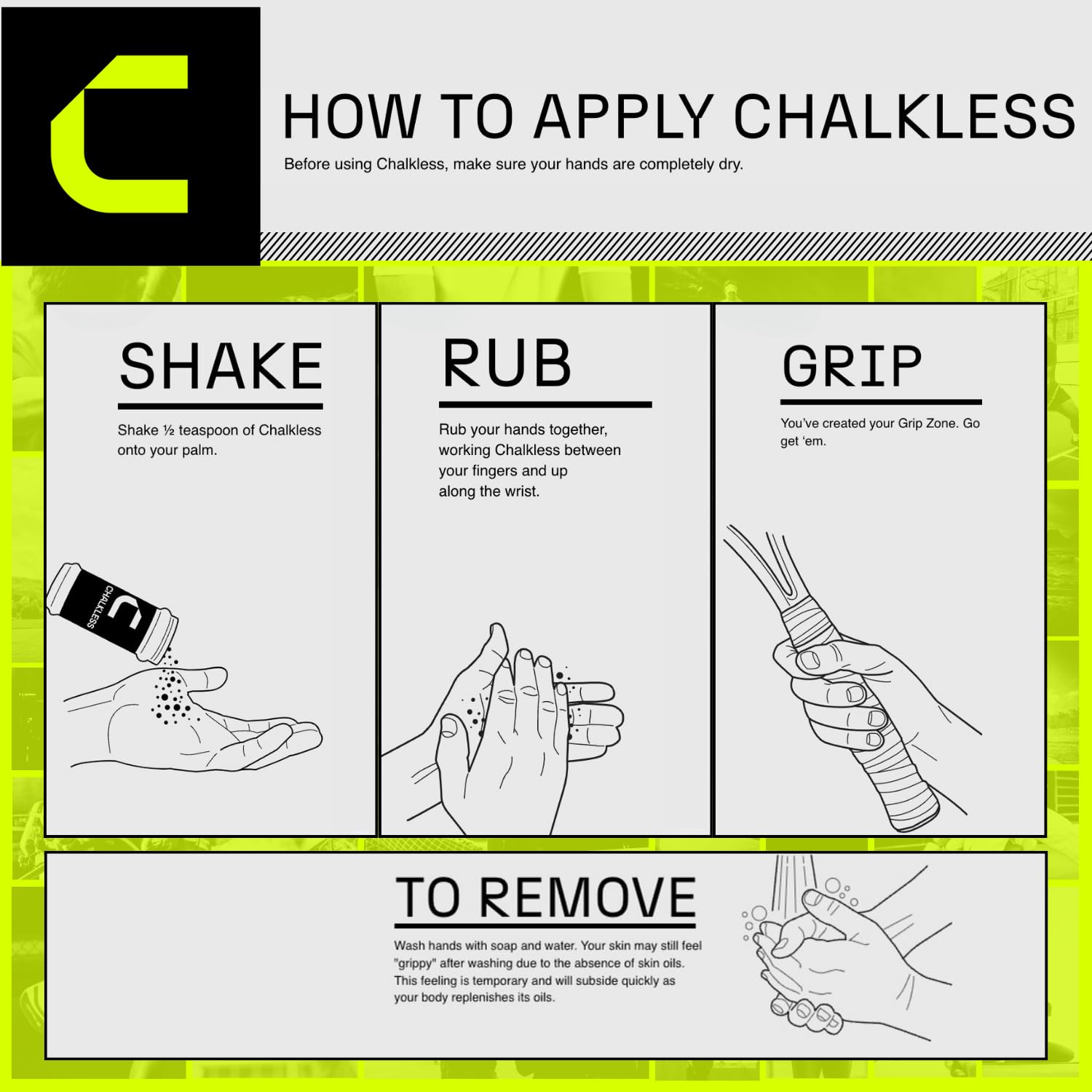 Chalkless Grip Enhancer, Less Mess Non Toxic Replacement for Liquid Chalk, Grip Solution for Weightlifting, Gaming, Tennis, Golf