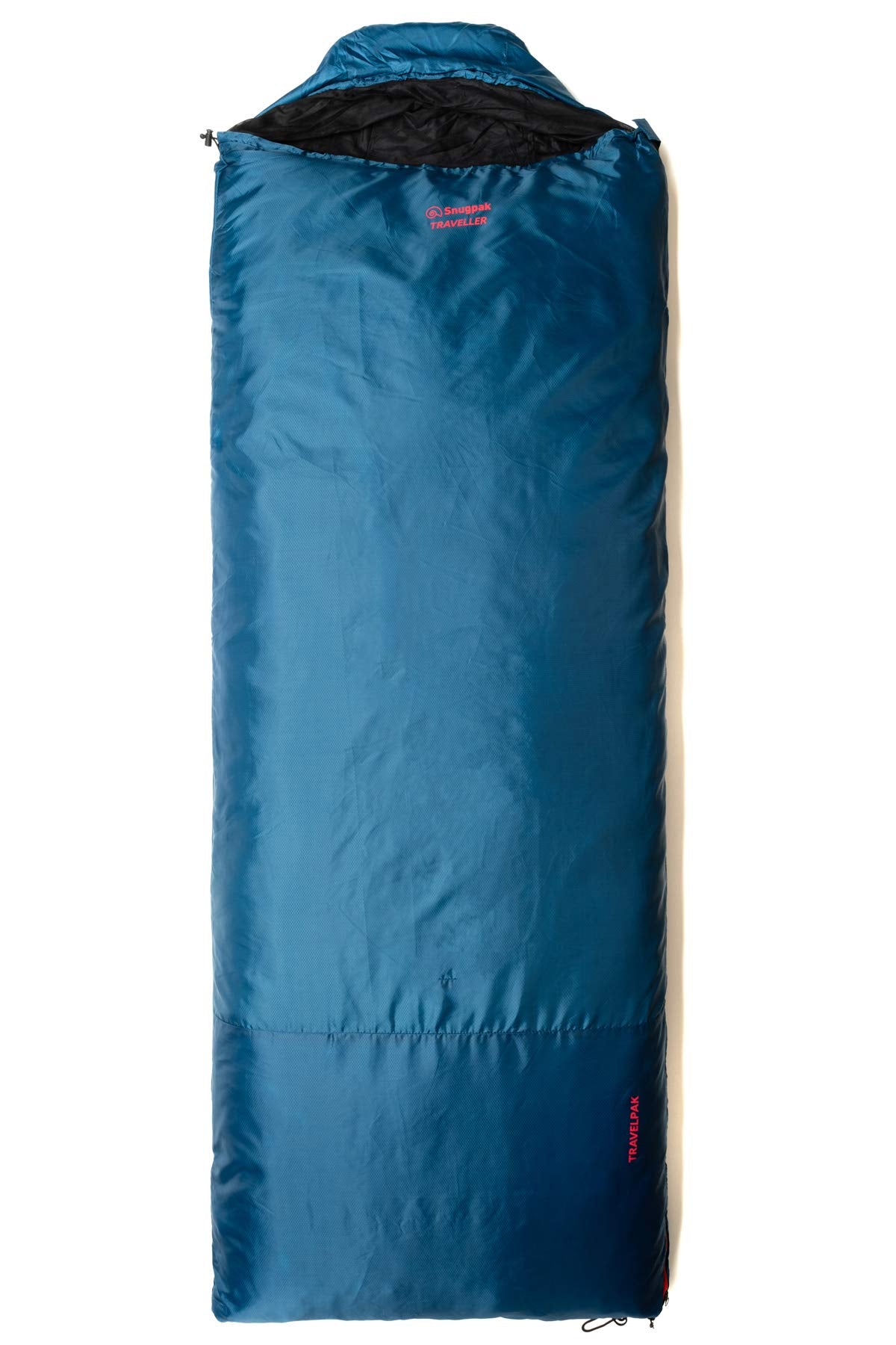 Snugpak Travelpak Traveler Sleeping Bag With Mosquito Net, Lightweight Right Hand Zip, Petrol Blue