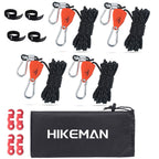 Hikeman Camping Rope With Ratchet Pulley,Quick Setup Outdoor Guy Lines Adjustable Tent Tie Downs Rope Hanger For Canopy,Kayak An