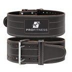 Profitness Genuine Leather Workout Belt (4 Inches Wide) - Proper Weight Lifting Form - Lower Back Support For Squats, Deadlifts,