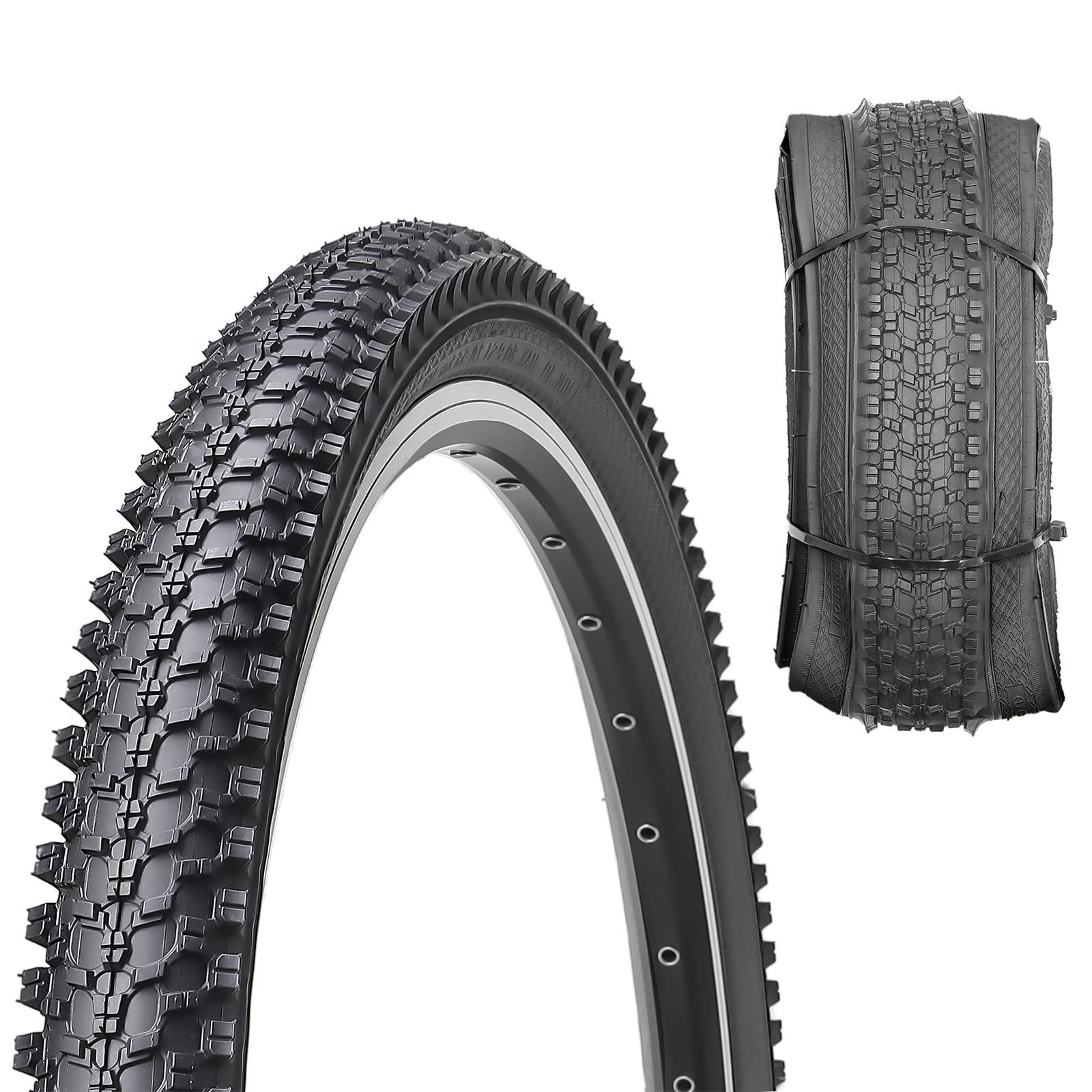 Hycline Bike Tire,24X1.95-Inch Folding Replacement Tire For Mtb Mountain Bicycle-Black