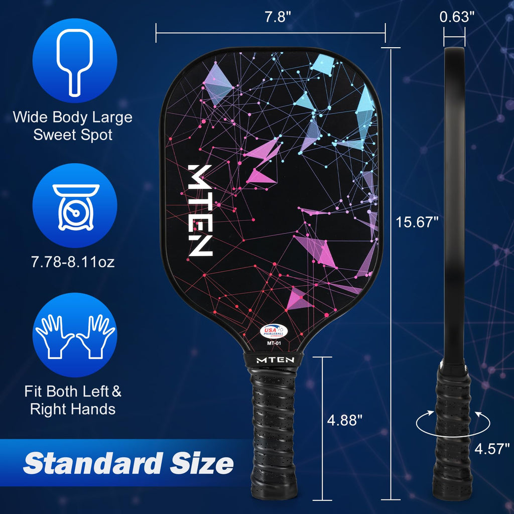 Pickleball Paddle, Usapa Approved Fiberglass Surface Pickleball Paddle With Protective Cover, Outdoor For Men Women