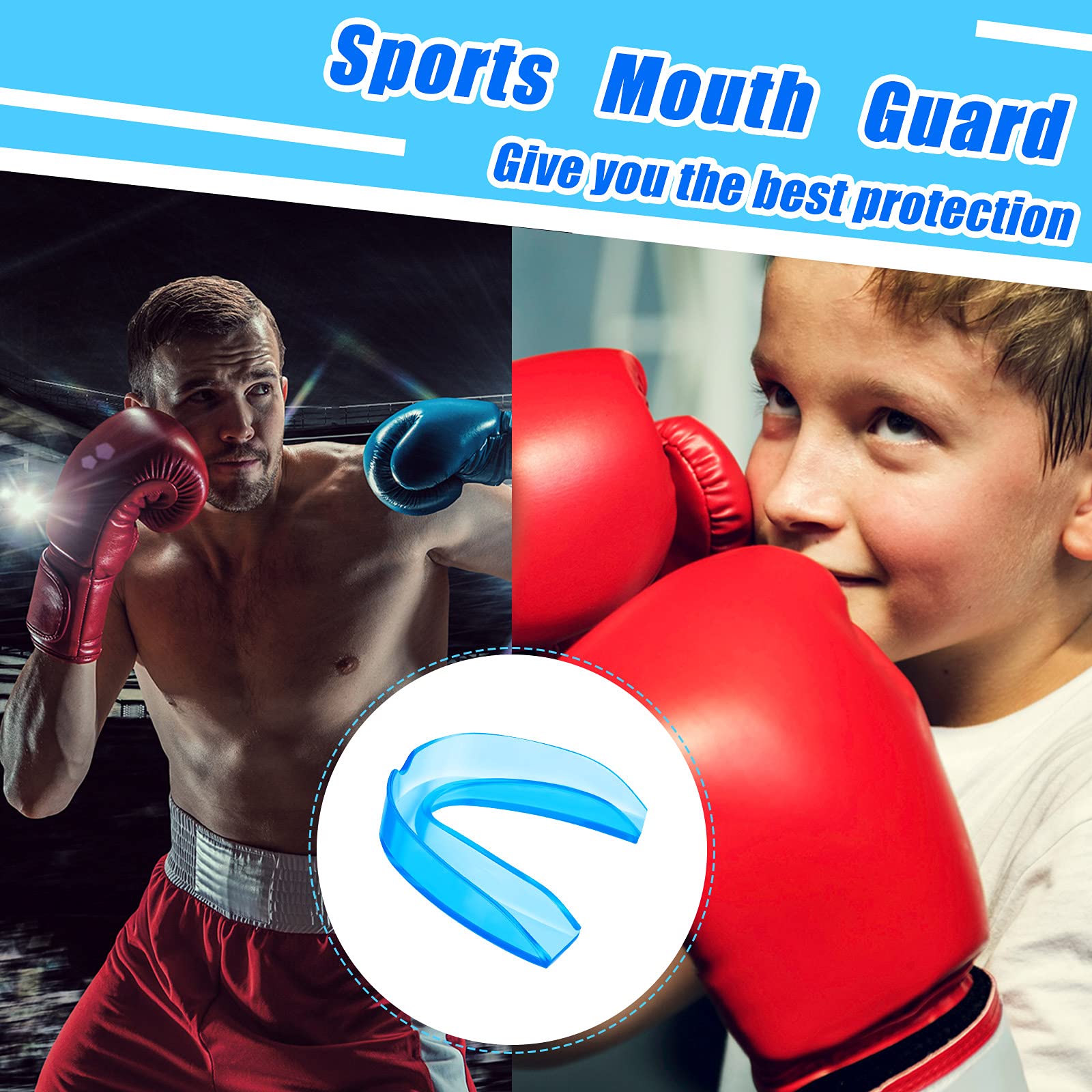 20 Pieces Sports Mouth Guards Mouth Protection Athletic Mouth Guard For Kids And Adults (Blue)