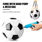 Soccer Balls Size 5 with Pumps - Set of 2 Soccers and 2 Pumps - Official Size and Weight - Safe Soft Cover and Long-Lasting Perf