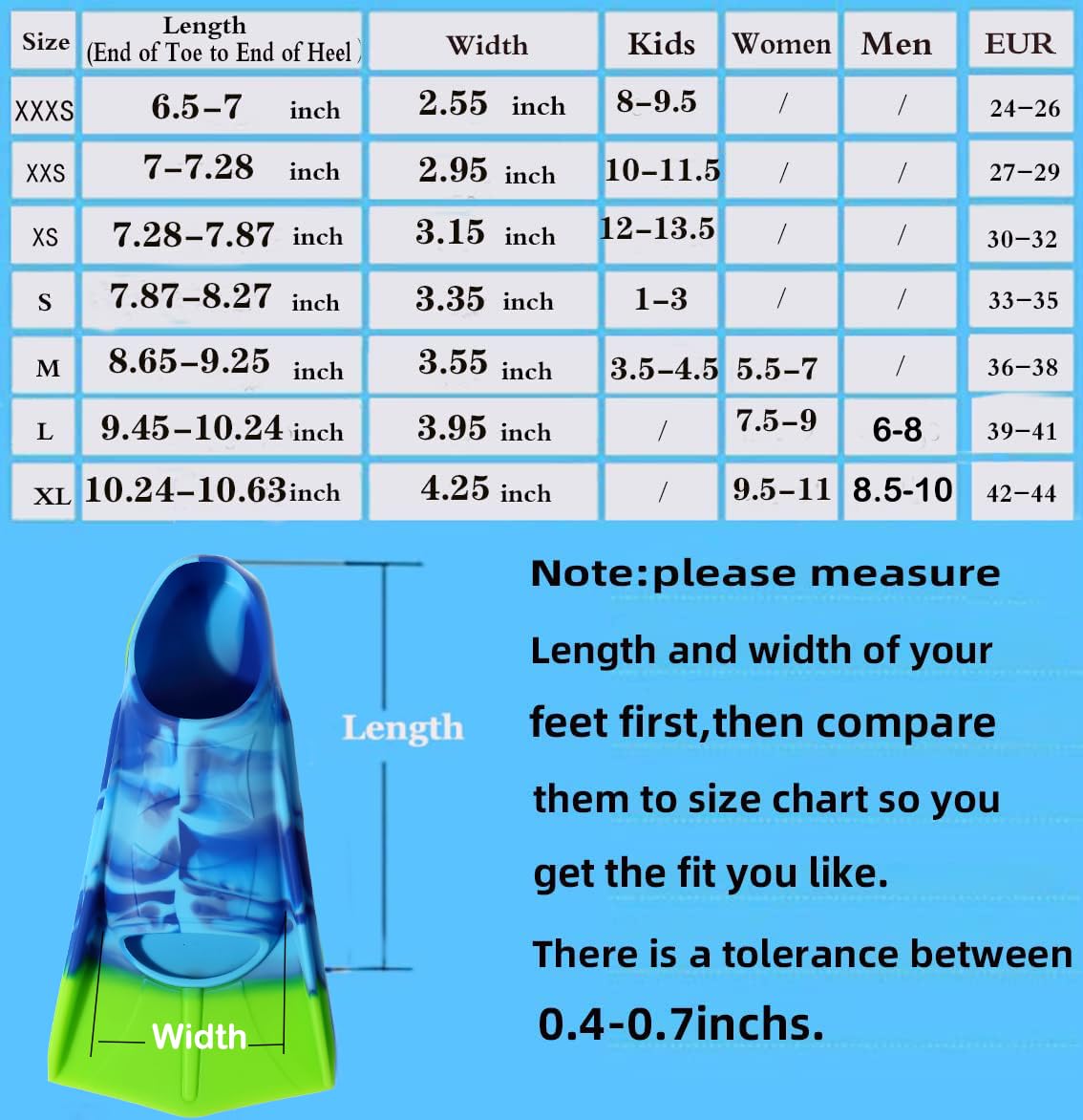 Fanwill Kids Swim Fins,Short Comfortable Flippers For Lap Swimming And Training For Children,Girls,Boys ,Beginners,Women (S)