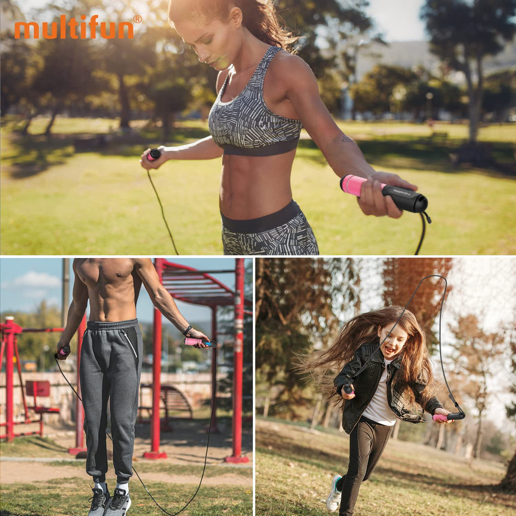 Jump Rope, Multifun Speed Skipping Rope With Calorie Counter, Adjustable Digital Counting Jump Rope With Ball Bearings And Alarm
