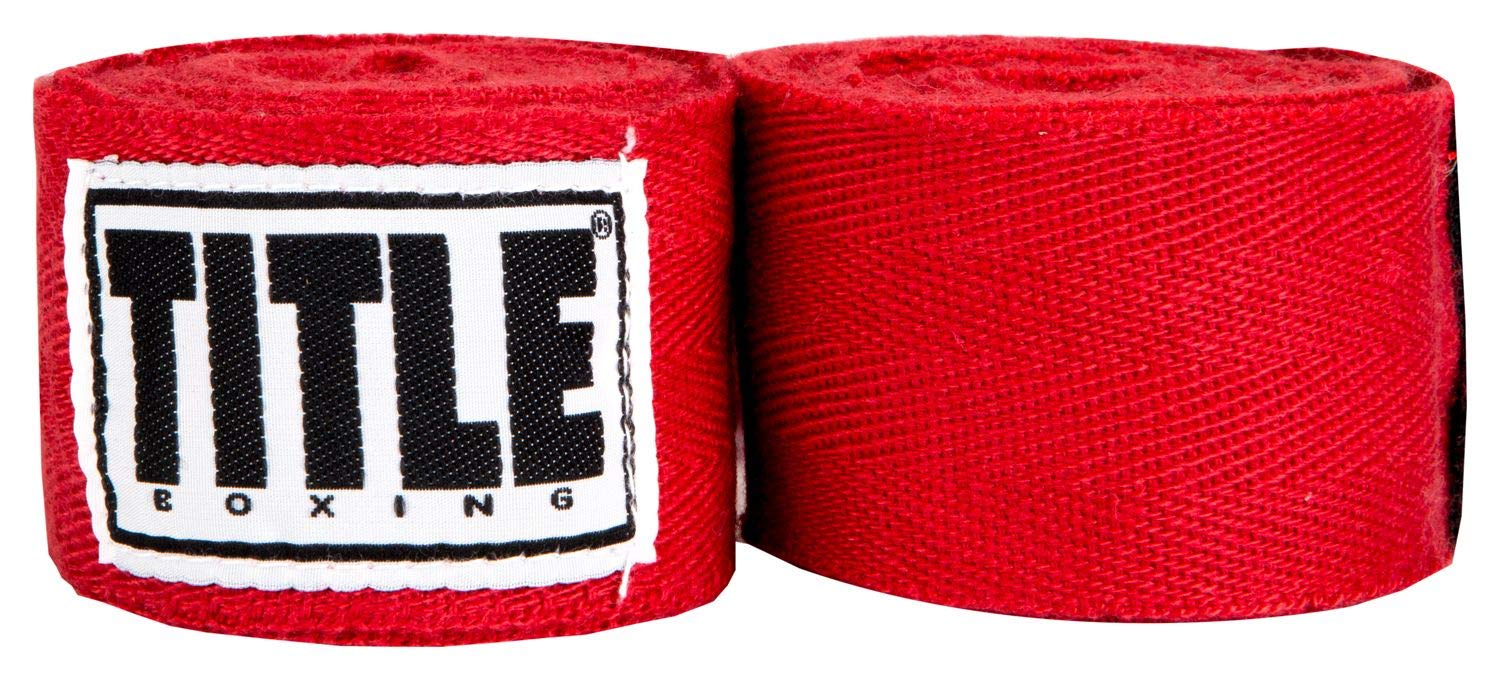 Title Boxing Traditional Weave 180 Wraps, Red - Boxing Wraps, Hand Wraps for Boxing Gloves, Boxing Hand Wraps, Boxing Wraps for 