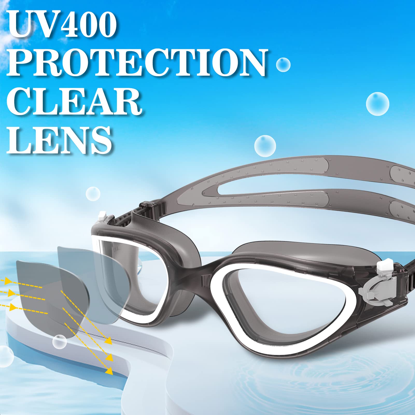 Win.Max Polarized Swimming Goggles Swim Goggles Anti Fog Anti Uv No Leakage Clear Vision For Men Women Adults Teenagers (Transpa
