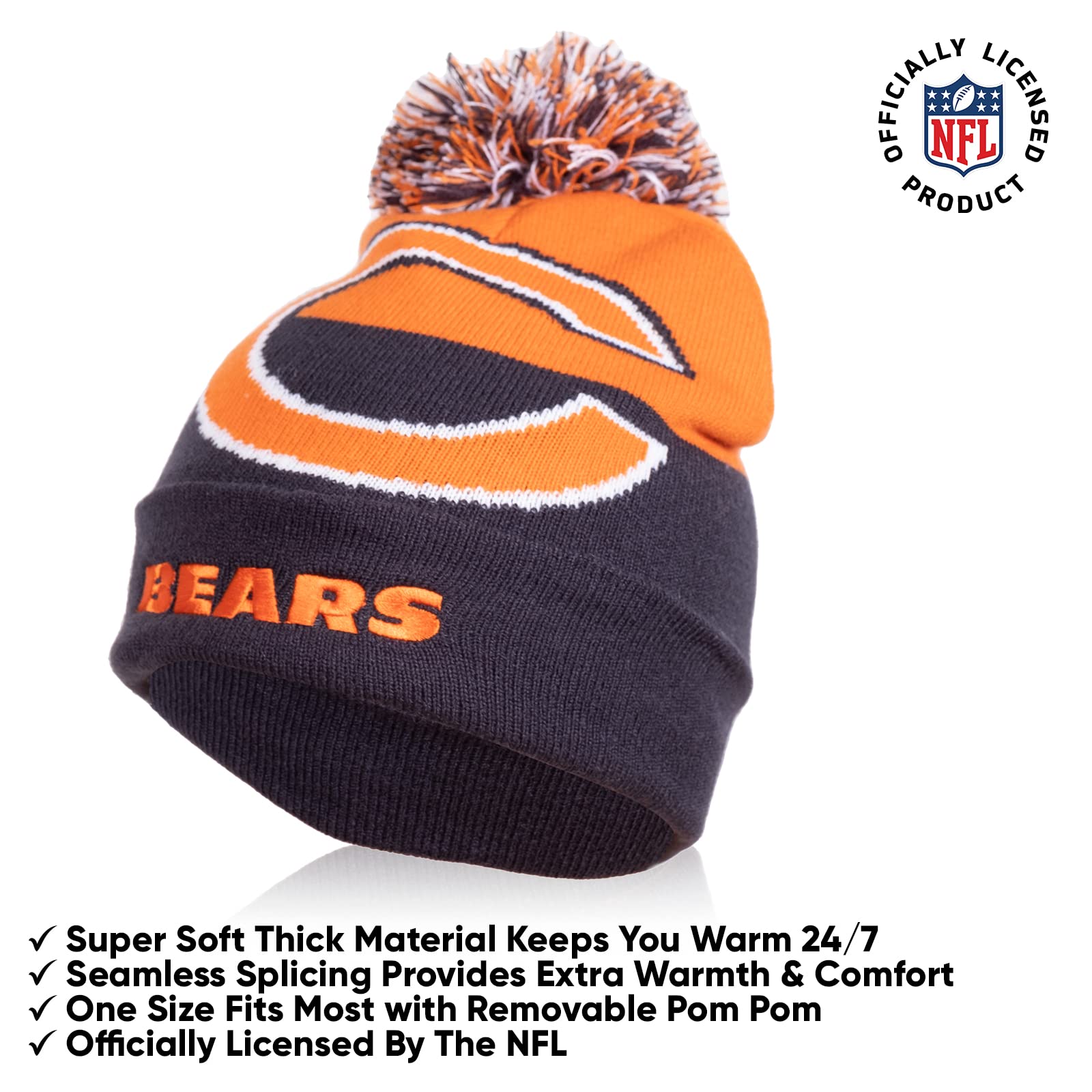 Ultra Game Standard Core Fan Hat Gloves Set, Team Color 2, One Size