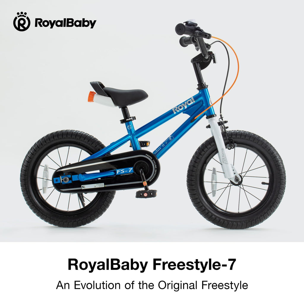 RoyalBaby Freestyle-7 Toddlers Kids Bike 12 Inch Wheel Dual Handbrakes Bicycle Beginners Boys Girls Ages 3-4 Years, Blue