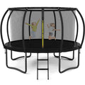 Liyarya 12FT Trampoline for Kids/Adults - Outdoor Trampolines with Enclosure Net Curved Poles and Ladder, Heavy Duty Trampoline 