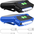 Mudder 2 Pieces LED Clip on Cap Lights USB Rechargeable Cap Flashlight Clip Waterproof Ultra Bright Hat Flashlight Headlamp for 