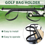 Aw Universal Golf Bag Attachment Golf Bag Holder Bracket Rack For Golf Cart Rear Seat Black