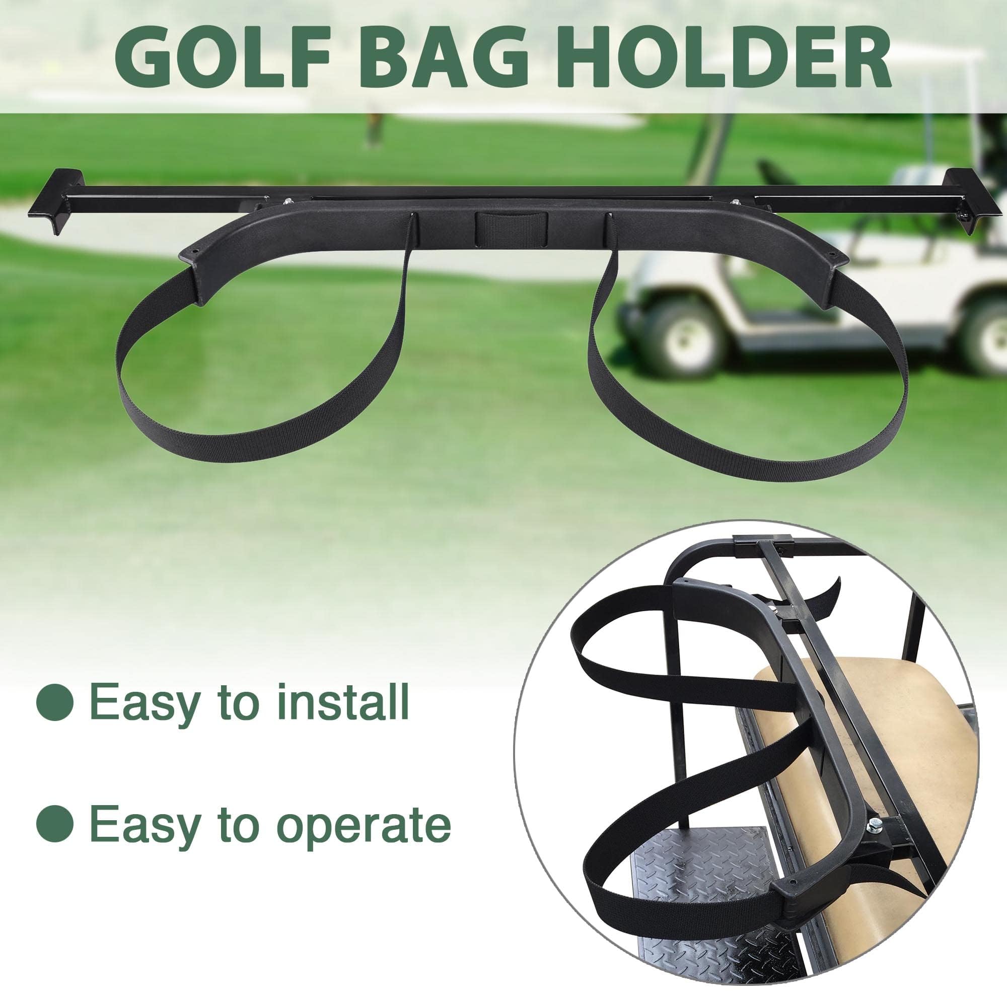 Aw Universal Golf Bag Attachment Golf Bag Holder Bracket Rack For Golf Cart Rear Seat Black
