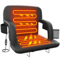 Suteck Dual-Side Heated Stadium Seat With Back Support, 21 Wide Cushion, Foldable Bleacher Chair W/Usb 3-Level Heating, 5 Storag