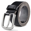 Xouxou Mens Casual Leather Jeans Belts Classic Work Business Dress Belt With Prong Buckle For Men (Full Grain Leatherblack (F316