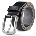 Xouxou Mens Casual Leather Jeans Belts Classic Work Business Dress Belt With Prong Buckle For Men (Full Grain Leatherblack (F316