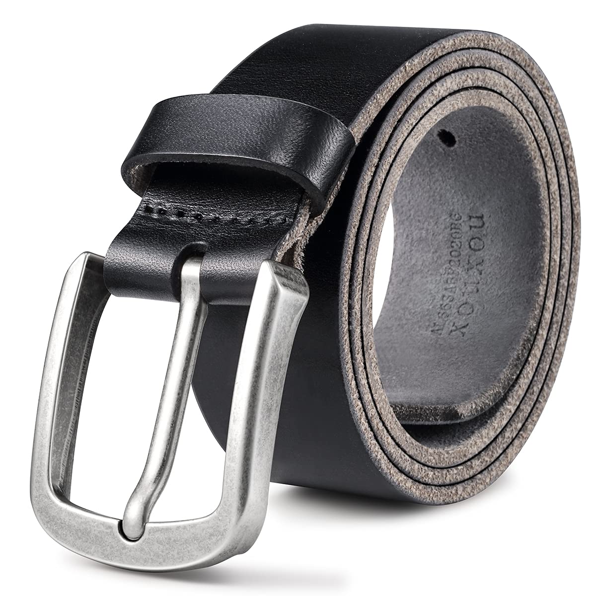 Xouxou Mens Casual Leather Jeans Belts Classic Work Business Dress Belt With Prong Buckle For Men (Full Grain Leatherblack (F316