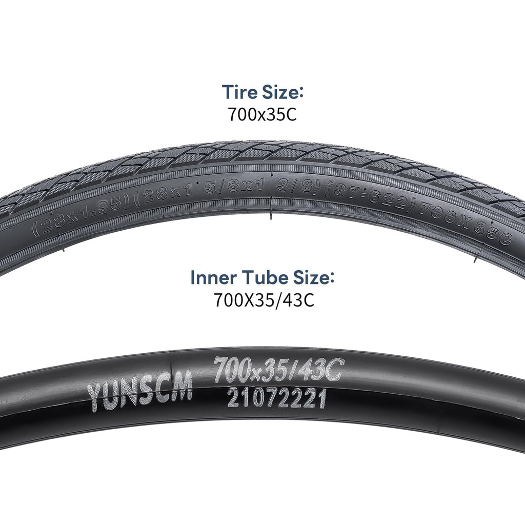 2-Pack 700C Road Bike Tires 700 X 35C (35-622) Plus 2 Pack 700C Bike Tubes 700X35/43C Av48Mm Schrader Valve With 2 Rim Strips Co
