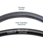 2-Pack 700C Road Bike Tires 700 X 35C (35-622) Plus 2 Pack 700C Bike Tubes 700X35/43C Av48Mm Schrader Valve With 2 Rim Strips Co