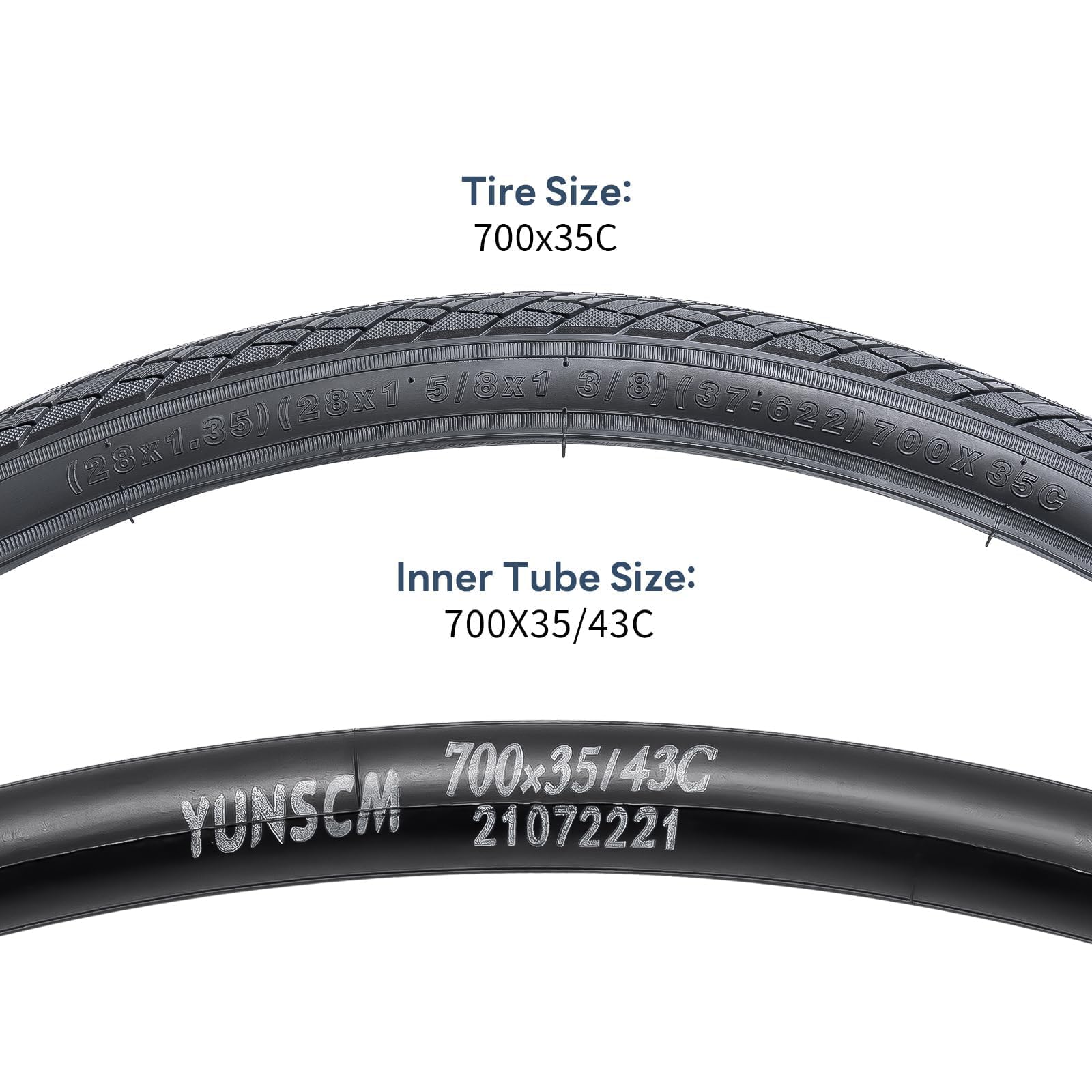 2-Pack 700C Road Bike Tires 700 X 35C (35-622) Plus 2 Pack 700C Bike Tubes 700X35/43C Av48Mm Schrader Valve With 2 Rim Strips Co