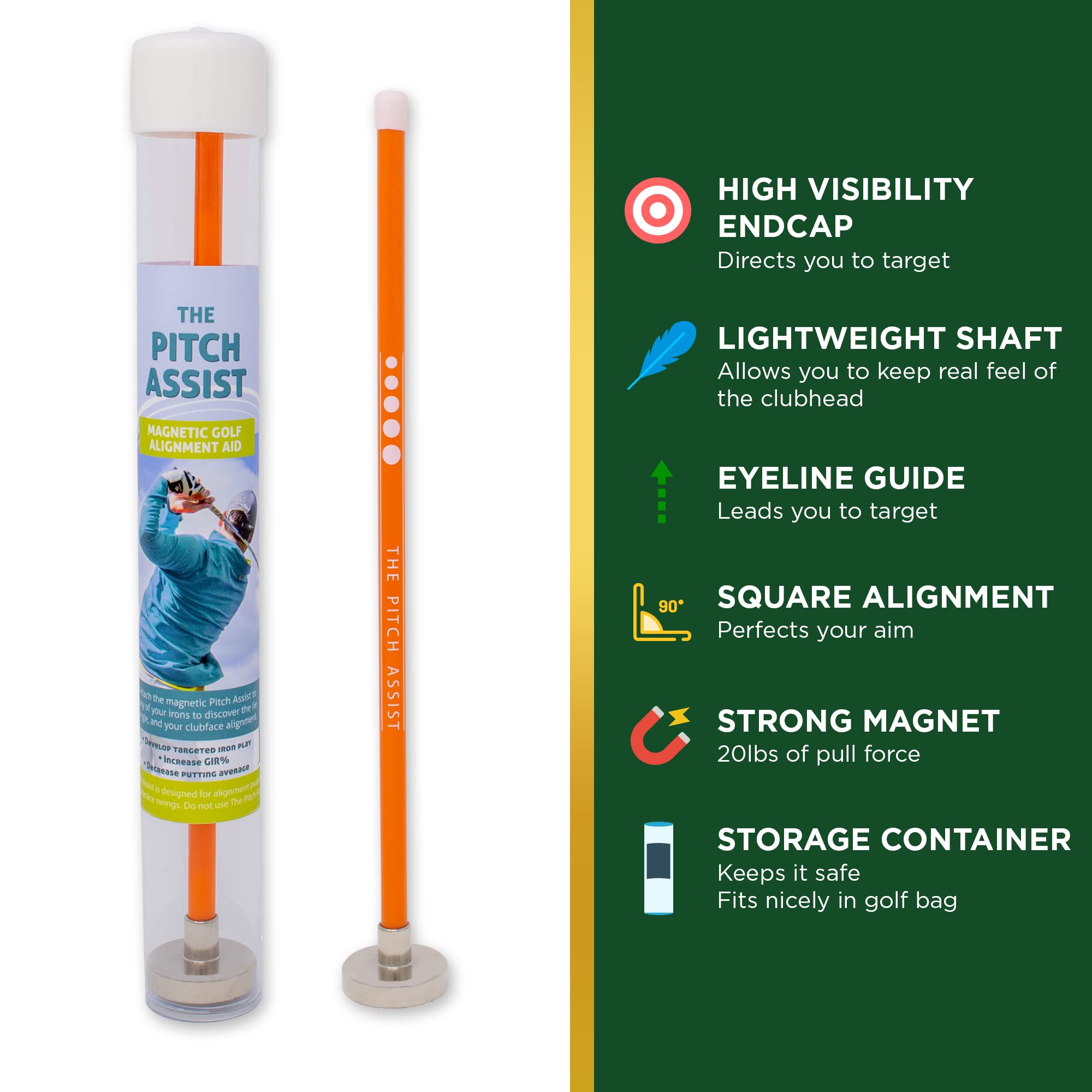 Forenomore Golf Alignment Rods: Magnetic Club Alignment Stick Demonstrates Correct Golf Swing Aim, Golf Training Aid Magnet Lie