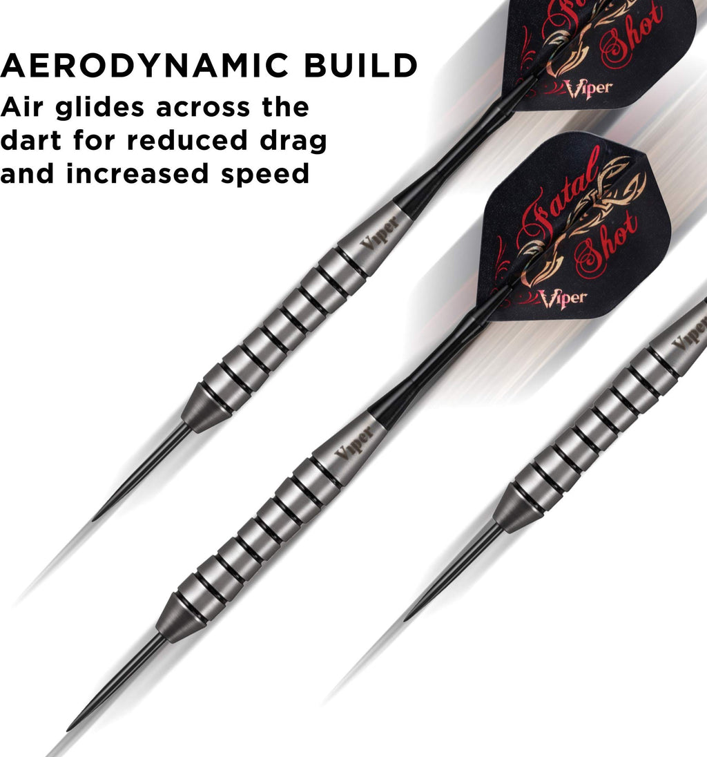 Viper By Gld Products Underground Steel Tip Darts, Fatal Shot, 24 Grams, Multicolor (22-2324-24)