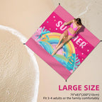 Dpwcvm Beach Blanket Waterproof Sandproof Large Beach Mat 79 X 83 For 2-4 Adults Sand Free Mat Quick Drying,Lightweight & Durabl