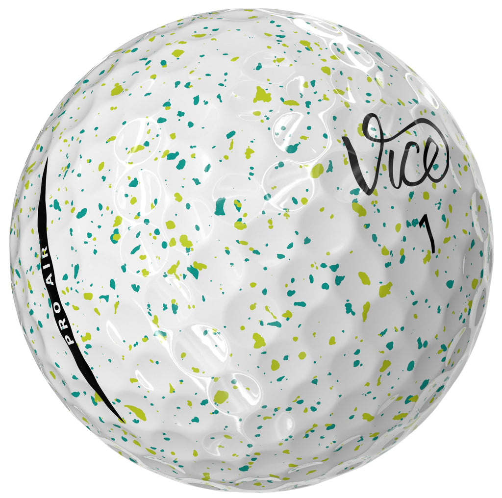 Vice Pro Air Golf Balls, Petrol/Yellow Drip
