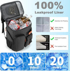 Insulated Cooler Backpack,45 Cans Multifunctional Double Deck Leakproof Cooler Bag With Sternum Strap,Large Capacity Lightweight