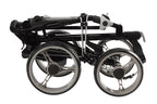 Qwik-Fold 4 Wheel Folding Push Pull Golf Cart - Foot Brake - One Second To Open & Close! (Black/Charcoal)