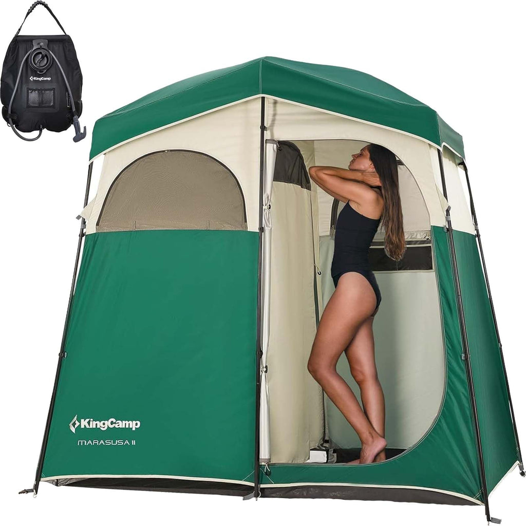 Kingcamp Shower Tent, Portable Privacy Tent Outdoor Camping 1/2 Room Toilet Tents With Shower Bag & Dressing Room For Travel Bea