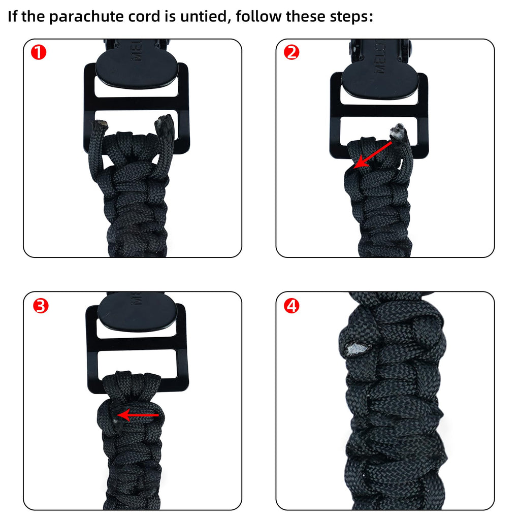 Melotough Tactical Glove Clip Braided Paracord Gloves Clips Holder For Hunting, Hiking, Camping, Outdoor Activities(Lime)