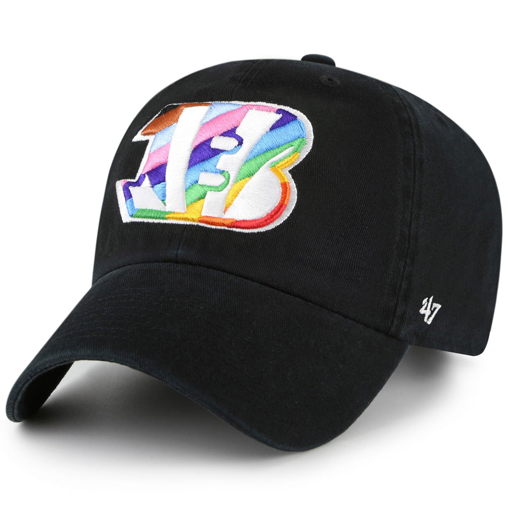 47 Men'S Black Cincinnati Bengals Team Pride Clean Up Adjustable Hat