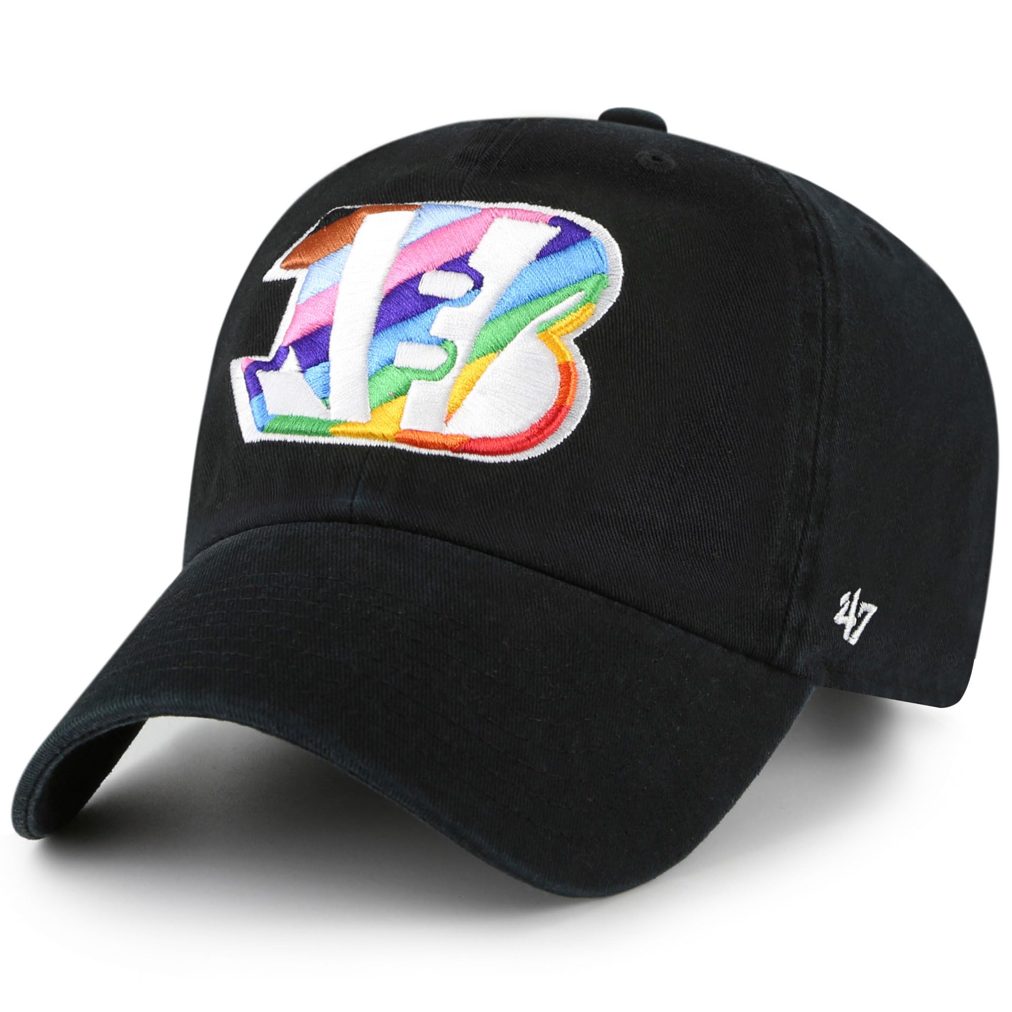 47 Men'S Black Cincinnati Bengals Team Pride Clean Up Adjustable Hat