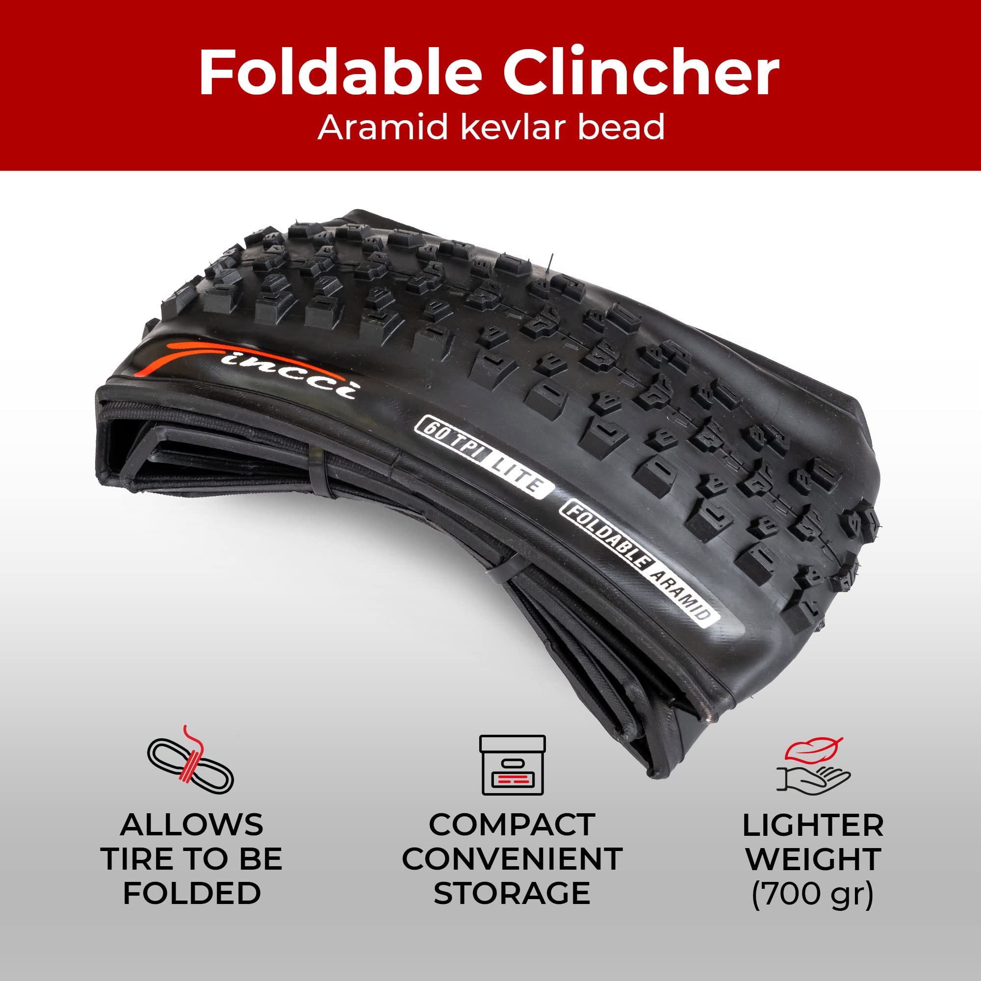 Fincci Pair Of Bike Tires 26 X 1.95 Inch 50-559 Foldable 60 Tpi All Mountain Enduro Tire For Mtb Hybrid Bike Bicycle - 26X1.95 M