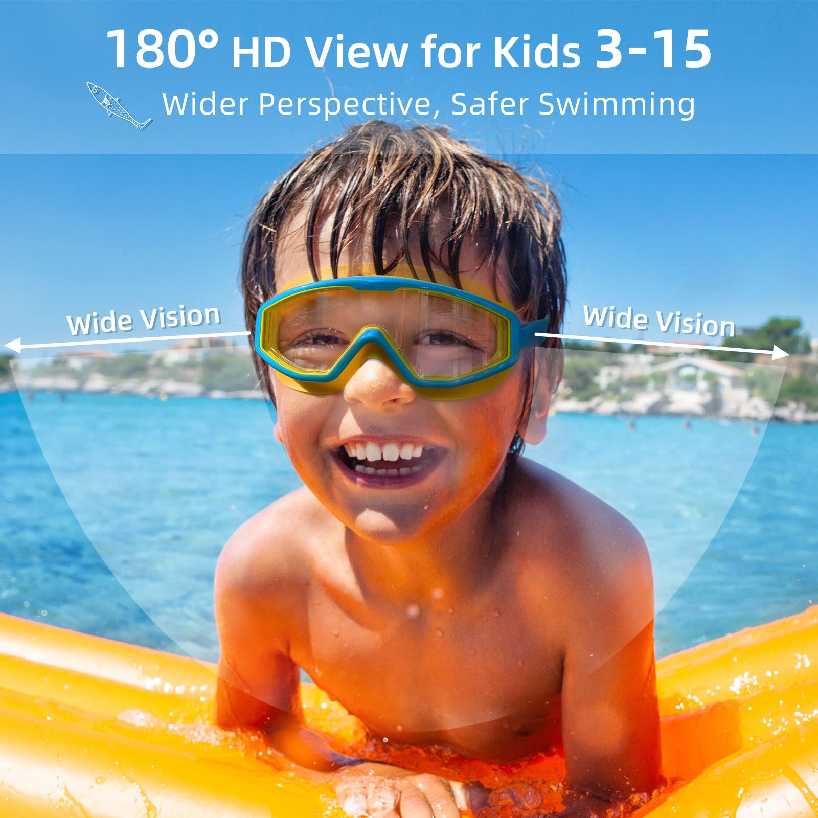 Freela Kids Goggles, Swim Goggles For Kids 3-15, Kids Toddler Goggles For Boys Girls 3-6, 4-7, 8-12, 6-14 Pool Water Beach Kids