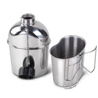 Goetland Stainless Steel Wwii Us Military Canteen Kit 1.2Qt With 0.6Qt Cup Nylon Cover G.I.