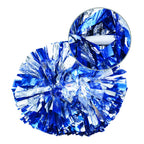 Hooshing 2 Pack Pom Poms Cheerleading Blue And Silver Pompoms With Baton Handle For Team Sports Spirit Dance Cheering
