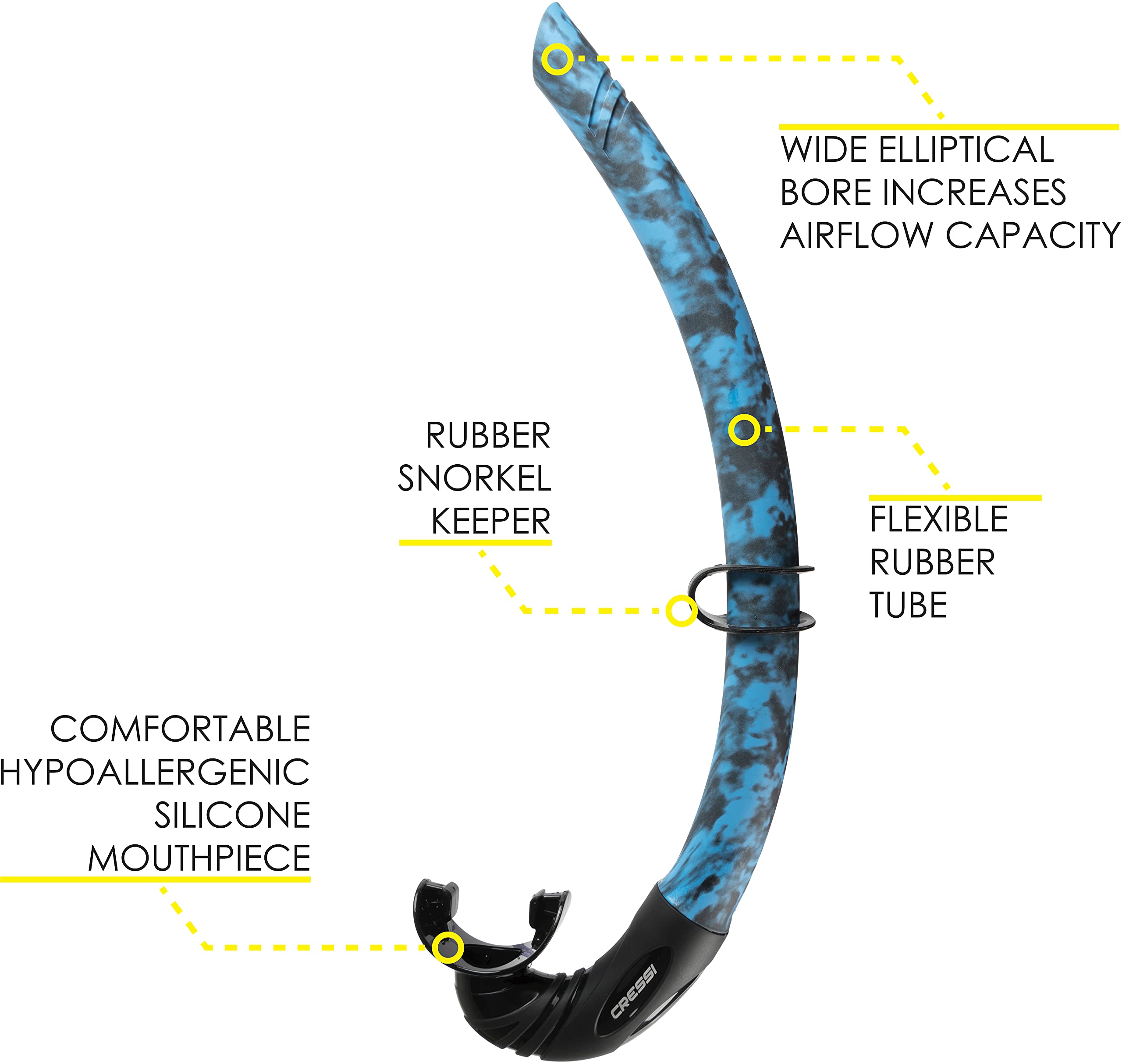 Cressi Freediving Snorkel Corsica, Hunter Edition