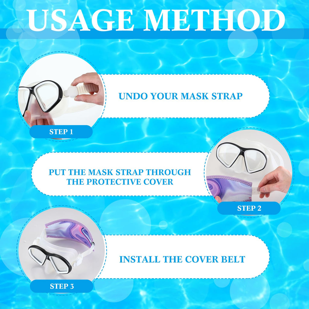 Xuhal 4 Pcs Neoprene Mask Strap Cover Neoprene Diving Mask Straps Swimming Dive And Snorkel Mask Strap Comfortable Non Slip Hair