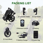Kvv Electric Golf Push Cart With Remote Control, Smallest Folding Size, Suitable For All Terrains, Lightweight And Super Compact