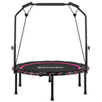 Songmics 40 Inches Mini Fitness Trampoline, Fitness Rebounder With Adjustable Handrail, Foldable Trampoline For At-Home Workout,