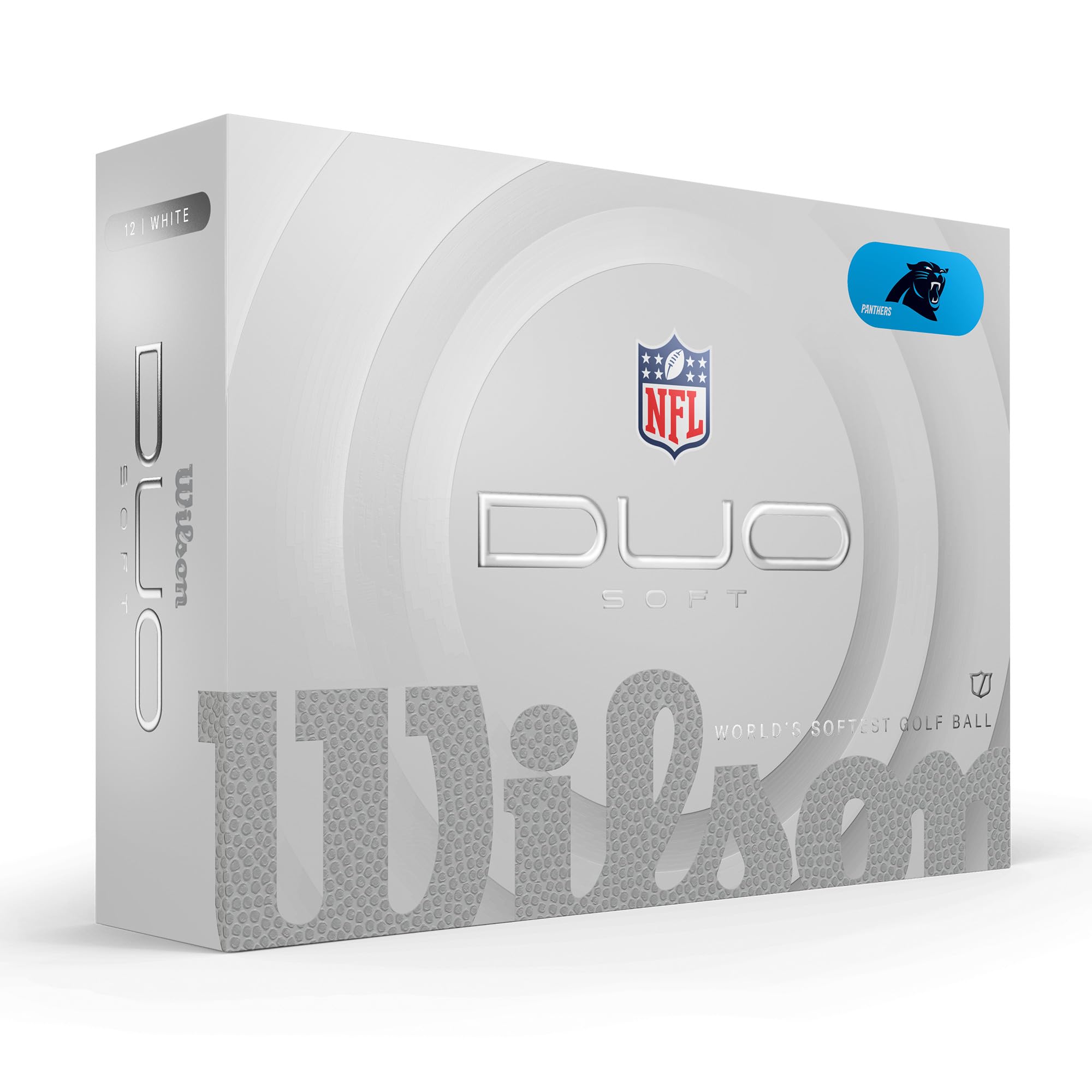 Wilson 2025 Duo Soft Nfl Golf Ball - 12 Balls, White, Carolina Panthers