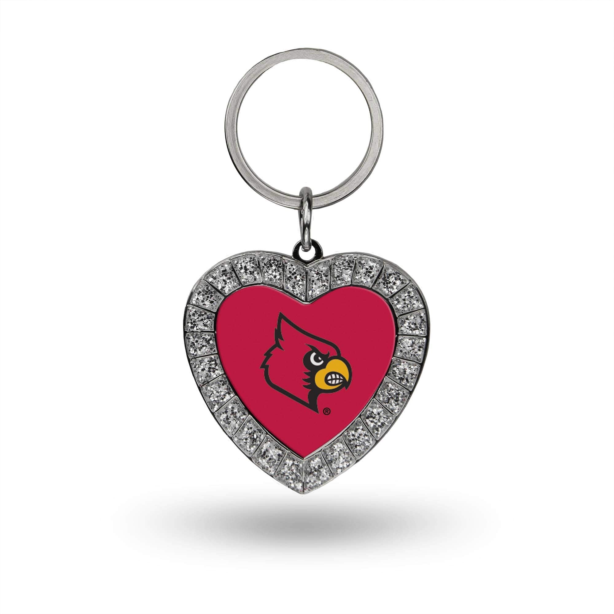 Rico Industries Ncaa Louisville Cardinals Metal Rhinestone Heart Keychain